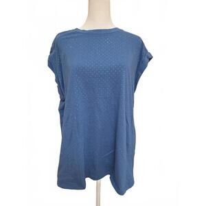INC Stylish Blue Sparkle Tee, L